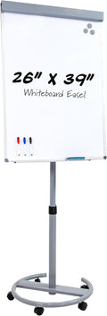 Sunnydaze Adjustable Magnetic Whiteboard Easel – Rolling Dry Erase Board by SunnydazeDecor