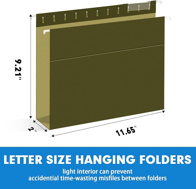 Extra Capacity Hanging File Folders, RAZCC 30 Pack Letter Size Reinforced - Image 2