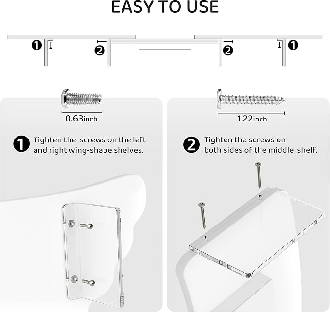 AFOOYO Dual Monitor Stand Riser, Wing-Shaped Sturdy Desktop Wood Stand - Image 7