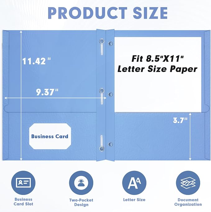 Two Pocket Folders, RAZCC 100 Pack Two Pocket Folders - Image 2