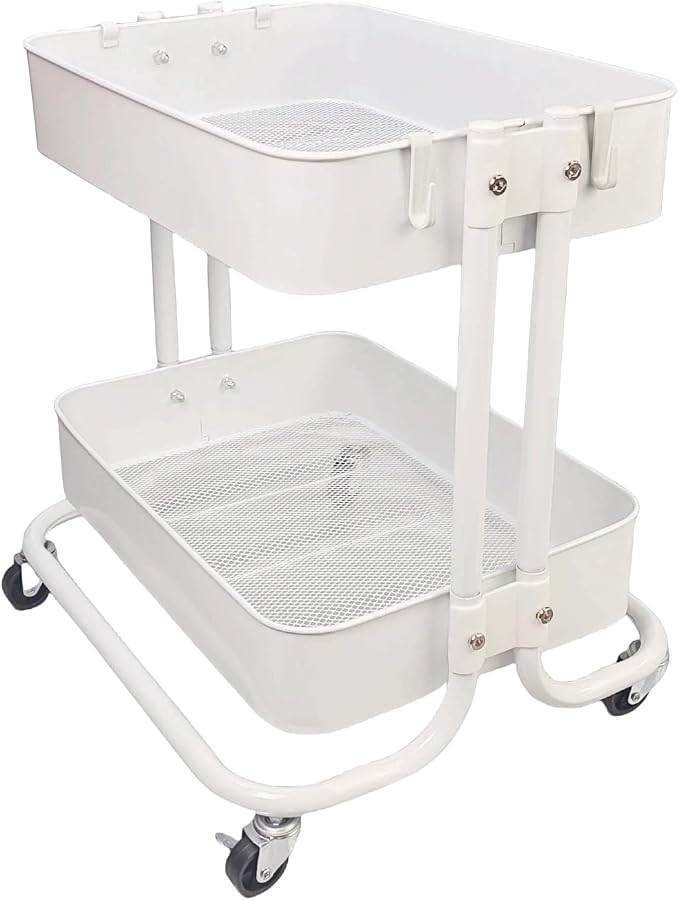 LiWNYRK 2 Tier Under Desk Storage Cart by LIWNYRK