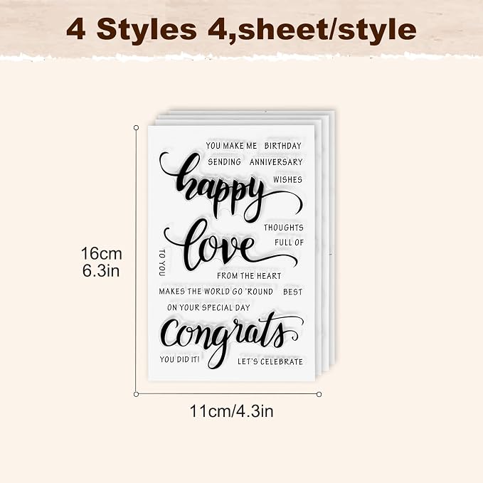 UCEC 4 Sheets Words Clear Stamps in Classic - Image 5