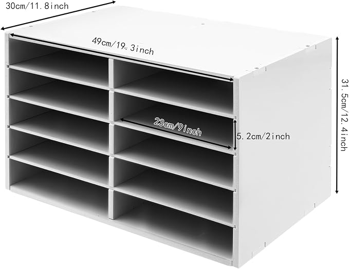 SNWJIAYIN 2Pcs 10 Slot Paper Storage Cabinets, Desktop File Organizer - Image 3