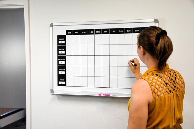 Work Week Dry-Erase Scheduling Whiteboard 60" x 40" - Image 4