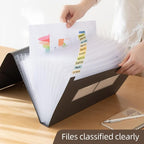 Expanding File Folder with Tabs, 13 Pockets File Organizer Accordion File - Image 9