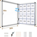 Mifuro 38"x38" Enclosed Bulletin Board, Lockable Weather-Resistant Aluminum - Image 5