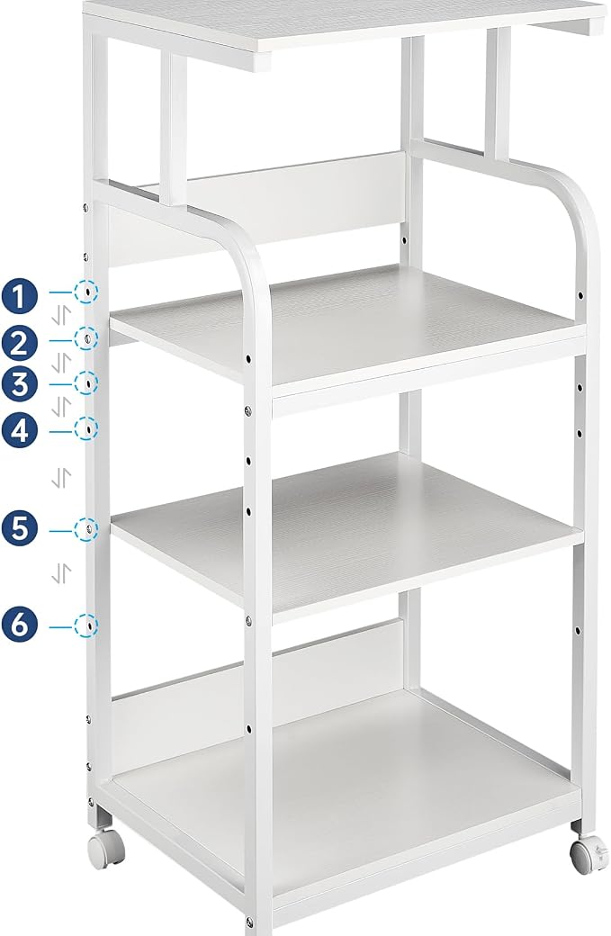 Fannova 4 Tier White Printer Stand Table - Image 7