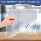 Wbtran Slanted Back Acrylic Sign Holder 8 x 10 Horizontal, Acrylic Stands - Image 5
