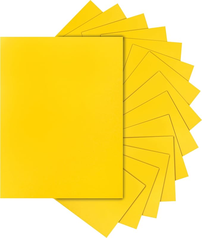 Silunkia 100 Sheets Yellow Cardstock 8.5 x 11 Scrapbooking Paper, 200gsm/75lb by Silunkia