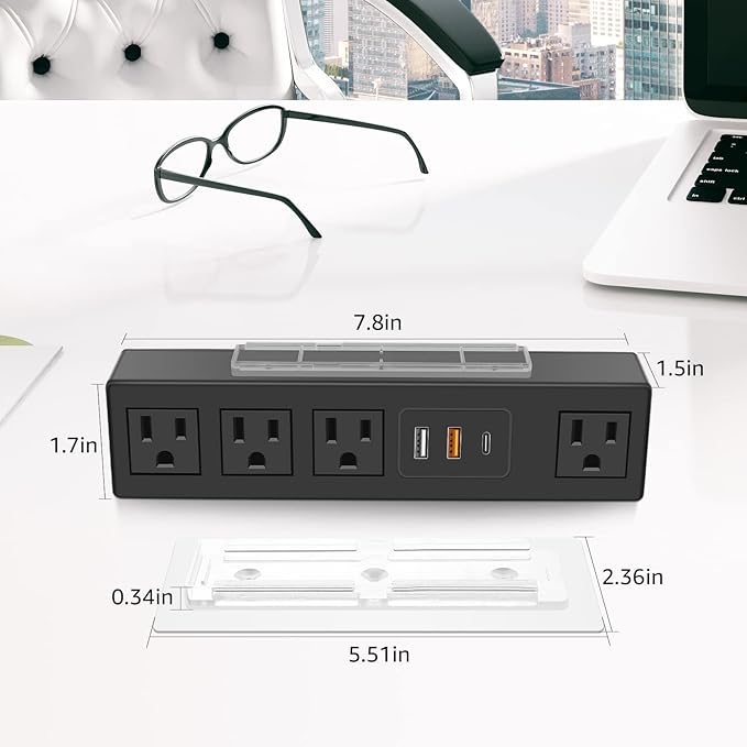 HHSOET 45W Under Desk Power Strip - Image 2