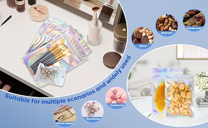 100pcs 6x9 inch Holographic Resealable Packaging Bags - Image 6