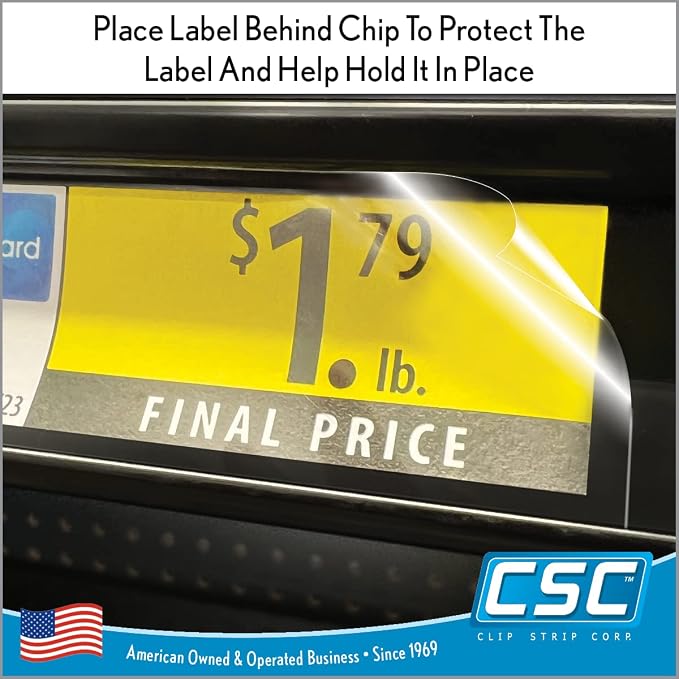 Clip Strip Corp. Price/Data Channel Label Holder Chips, 3.5" L x 1.25" H - Image 3