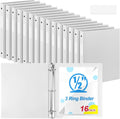 Henoyso 16 Pcs 3 Ring Binder 0.5 Inch Round Fits Letter Size 8.5'' x 11'' Paper by Henoyso