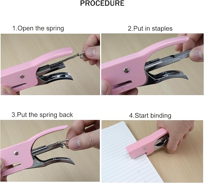 Aacehlh Small Hand-held Stapler Set, 15 Sheet Capacity, Includes 750Pcs Staples - Image 4