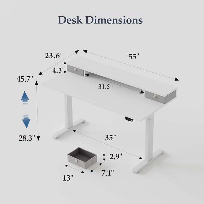 Klicelor 55 Inch Electric Standing Desk - Image 3