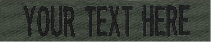 Custom Uniform Name Tapes Solid Colors. Olive Drab Fabric, 5 Inch Sew on by NORTHERNSAFARI
