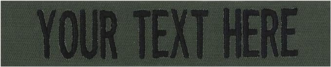 Custom Uniform Name Tapes Solid Colors. Olive Drab Fabric, 4 Inch Hook Fastener by NORTHERNSAFARI