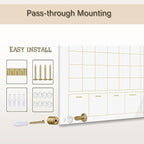 Glass 3-1 Golden Monthly Dry Erase Calendar Whiteboard - Image 5