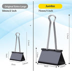 Ufmarine Jumbo Binder Clips 3 inch, Extra Large Binder Clips Giant - Image 2