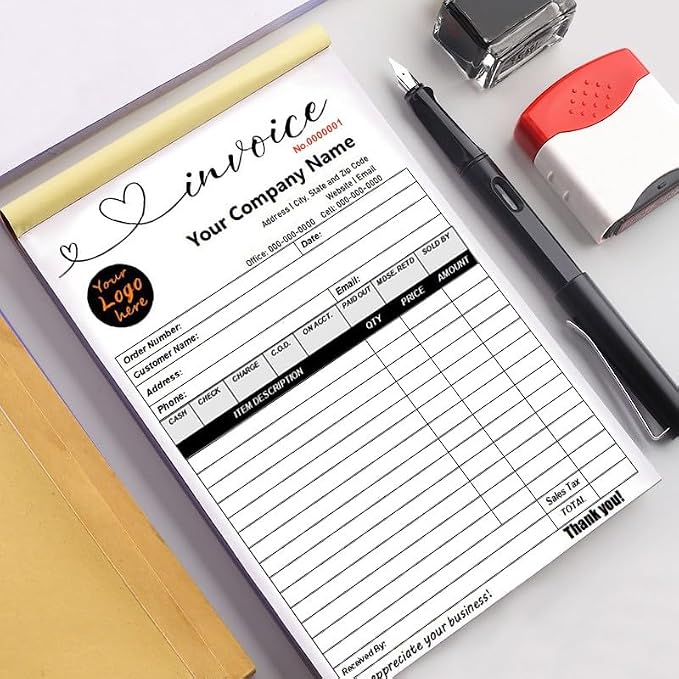 Personalized Invoice Book Custom 2 Part/3 Part Receipt Book Quote Estimate - Image 3