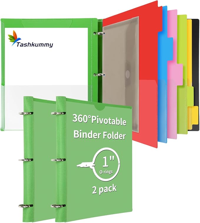 360 Pivotable Project Organizer, 2 Pack 3 Ring Binder by 360%C2%B0PivotableBinderNotebook