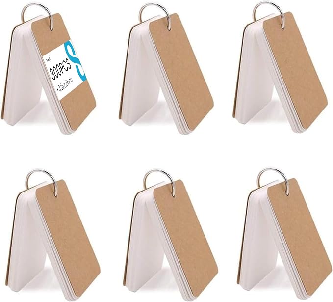 Koogel 300PCS Index Cards with Rings, 2.2 x 3.5 Inch, Small Flash Cards by KOOGEL