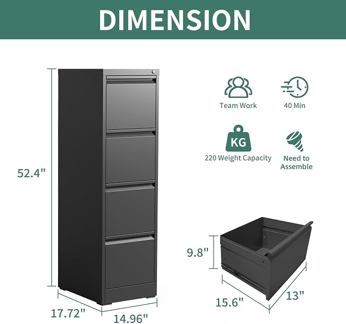 FLIXELIO 4 Drawer File Cabinet - Image 3