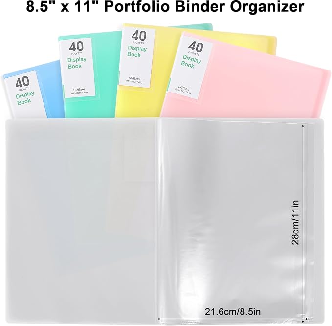 Phyxin 60-Pocket Portfolio Binder Organizer, Binder Sheet Protectors 8.5" x 11" - Image 3