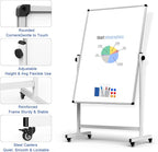 Rolling Whiteboard on Wheels, Double-Sided Magnetic Dry Erase Board - Image 3