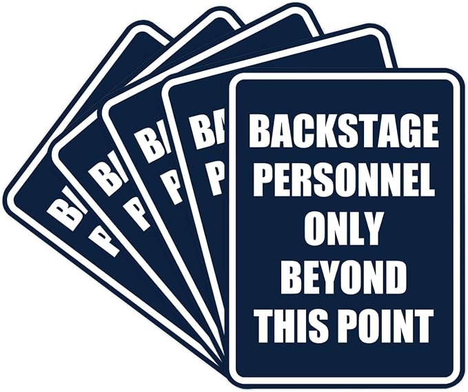 Portrait Round Backstage Personnel Only Beyond This Point Door or Wall Sign by SignsByLITA