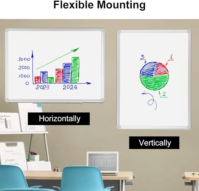 DEVELOP Magnetic Dry Erase White Board 24x36 Inch, Aluminum Frame Wall-Mounted - Image 4