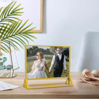 PPH-Sisy Clear Acrylic Sign Holder 7x 5 Horizontal Double Sided Gold Frame - Image 7