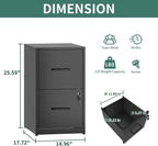 FLIXELIO 2 Drawer File Cabinet - Image 3