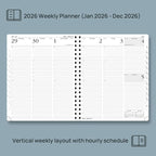 POPRUN 2026 Planner with Hourly Schedule, Vertical Layout - Image 3