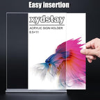 xydstay 12pack Acrylic Sign Holder 8.5 X 11, Vertical T Shape Clear Plastic - Image 8