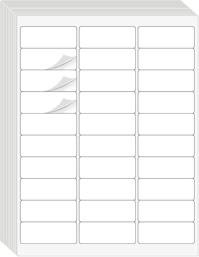 1" x 2-5/8" Address Labels 900 Labels Sticker Paper by DINIZON