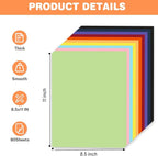 Cardstock 8.5 X 11, 80 Sheets 10 Colors Card Stock, 75lb/ 200gsm Copy Paper - Image 2