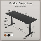 Agilestic Electric Standing Desk, Large 63 x 24 Inches Height Adjustable Desk - Image 3