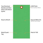 SmartSign 6.25 x 3.125 inch “Green” Blank Tyvek Shipping Tags - Image 4