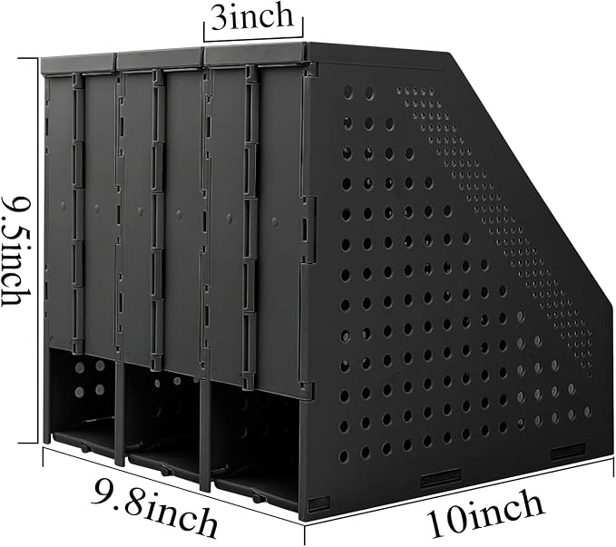 SAYEEC 2Pcs Collapsible Plastic Magazine File Holder Vertical Binder Storage - Image 2