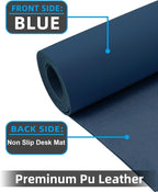 Leather Desk Pad Protector, Large Desk Mat, Mouse Pad, Non-Slip PU Leather Desk - Image 2