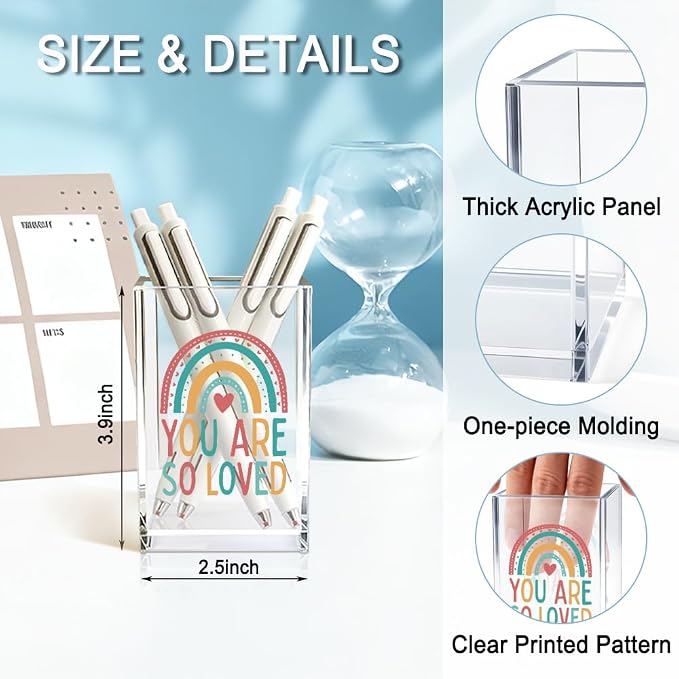 QYUVK You Are So Love Acrylic Cosmetic Holder, Storage Box - Image 2