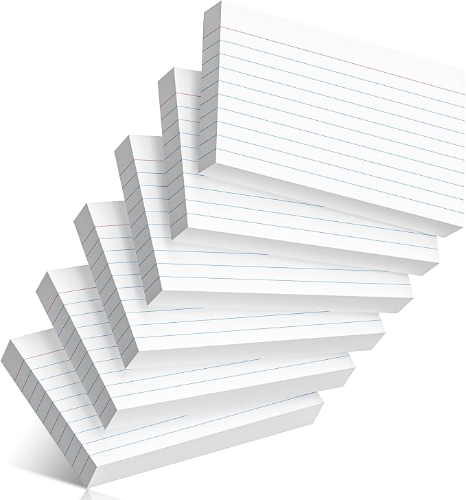 300 Count Index Cards 3 x 5 Inch Ruled White Index Cards, Flash Cards College by Nichela