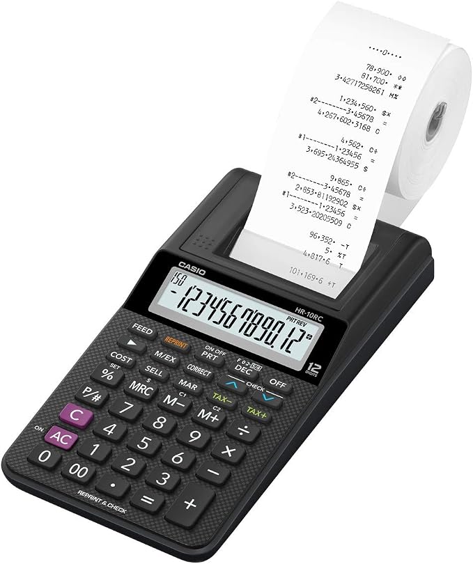 Casio HR-10RC Mini Desktop Printing Calculator | Portable | 12-Digit Display | - Image 6