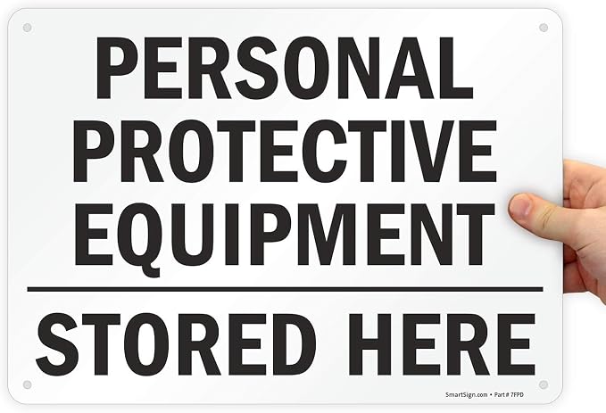 SmartSign "Personal Protective Equipment, Stored Here" Sign | 10" x 14" Plastic - Image 2