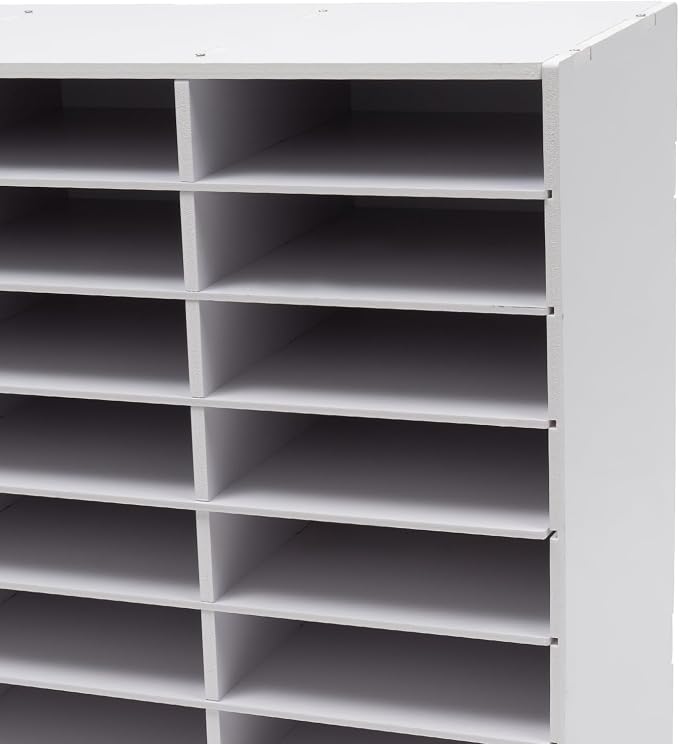 DYRABREST Mail Sorter Organizer 24 Compartments Wood Countertop Literature - Image 5