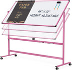 Rolling Whiteboard, 48x32 Inches Dry Erase Board by Tankee