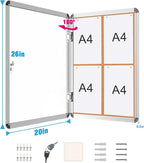Mifuro 2 Pack 26"x20" Enclosed Bulletin Board, Lockable Weather-Resistant - Image 5