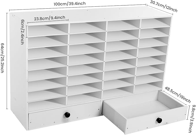 SHIECAMASIC Literature Organizer, 32 Compartments Office Mailbox - Image 8