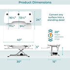 VERSADESK® Electric Standing Desk Converter, 40 Inch Large PowerPro™ Height - Image 4